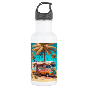 Retro RV und Palmen Edelstahlflasche