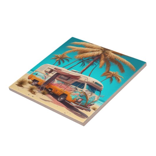 Retro RV und Palmen Fliese (Seite)