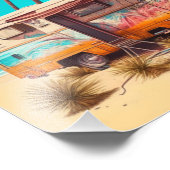 Retro RV und Palmen Fotodruck (Ecke)