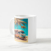 Retro RV und Palmen Kaffeetasse (Vorderseite Links)