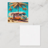 Retro RV und Palmen Mitteilungskarte (Vorne/Hinten)