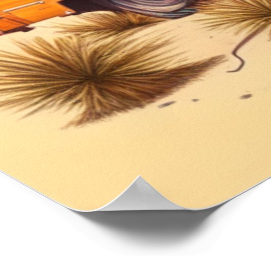 Retro RV und Palmen Poster (Ecke)