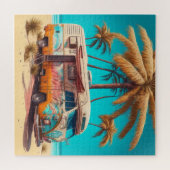 Retro RV und Palmen Puzzle (Horizontal)