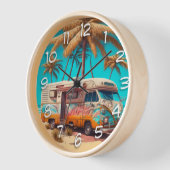Retro RV und Palmen Uhr (Winkel)