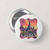 Retro Sachsen Skyline Button (Vorne & Hinten)