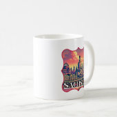 Retro Sachsen Skyline Kaffeetasse (VorderseiteRechts)