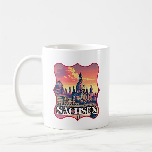 Retro Sachsen Skyline Kaffeetasse (Links)