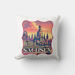 Retro Sachsen Skyline Kissen
