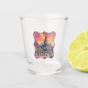 Retro Sachsen Skyline Schnapsglas
