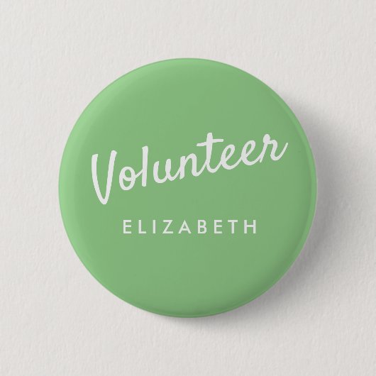 Retro Sage Green Button-back Volunteer Buttons (Vorderseite)