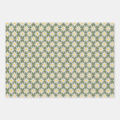 Retro Sage Green Daisies Blumenmuster Geschenkpapier Set (Vorderseite 3)