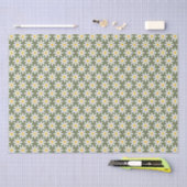 Retro Sage Green Daisies Blumenmuster Seidenpapier (Handwerk)