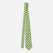 Retro "Sage Green Gingham Karo" Neck Tie Krawatte (Rückseite)