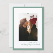 Retro Sage Green Little Bow Photo Save This Day Save The Date (Vorderseite)