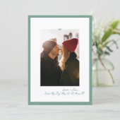 Retro Sage Green Little Bow Photo Save This Day Save The Date (Stehend Vorderseite)
