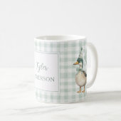Retro Sage Green Mallard Duck Ballon Kaffeetasse (VorderseiteRechts)