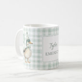 Retro Sage Green Mallard Duck Ballon Kaffeetasse (Vorderseite Links)