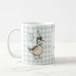 Retro Sage Green Mallard Duck Ballon Kaffeetasse