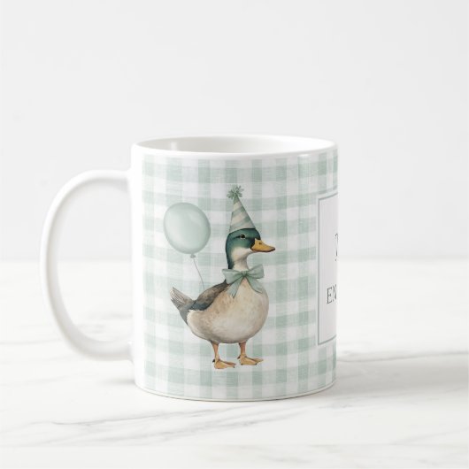 Retro Sage Green Mallard Duck Ballon Kaffeetasse (Links)