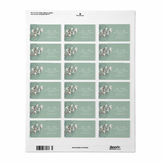 Retro Sage Green Mr & Mrs Newlywed Rücksendeadress Adressaufkleber (Vorne)