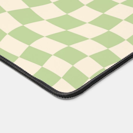 Retro Sage Green Wavy Checkered Muster Schreibtischunterlage (Ecke)