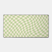 Retro Sage Green Wavy Checkered Muster Schreibtischunterlage (Vorderseite)