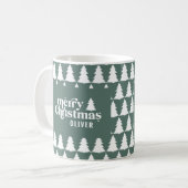 Retro Sage Grüne Weihnachten Moderne Minimal einzi Kaffeetasse (Vorderseite Links)