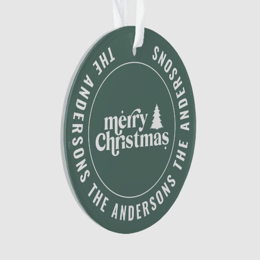 Retro Sage Grüne Weihnachten Moderne Minimal einzi Ornament (Vorderseite)