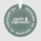 Retro Sage Grüne Weihnachten Moderne Minimal einzi Ornament (Vorderseite)