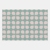 Retro Sage Pastel Mitte Jahrhundert Petals Muster Geschenkpapier Set (Vorderseite 3)
