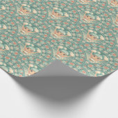 Retro Sage & Sand Cheerleader Mandala Deko Scallop Geschenkpapier (Ecke)