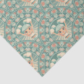 Retro Sage & Sand Cheerleader Mandala Deko Scallop Seidenpapier (Detail)