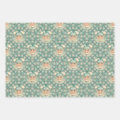 Retro Sage Sand Cheerleader Mandala Diamond Tile Geschenkpapier Set (Vorderseite)