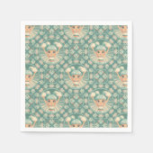 Retro Sage Sand Cheerleader Mandala Tile Decoupage Serviette (Vorderseite)