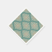 Retro Sage & Sand Verziert Mandala Damask Dekoupag Serviette (Ecke)