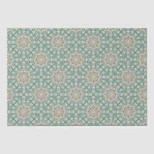 Retro Sage & Sand Verziert Mandala Diamond Tile Seidenpapier