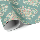 Retro Sage & Sand Verziert Mandala Ogee Damask Geschenkpapier (Rolleneckpunkt)