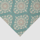 Retro Sage & Sand Verziert Mandala Ogee Damask Seidenpapier (Detail)