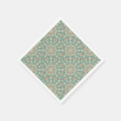 Retro Sage & Sand Verziert Mandala Scallop Dekoupa Serviette (Ecke)