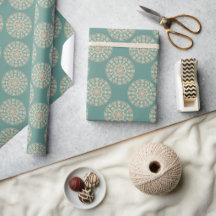 Retro Sage & Sand Verzierte florale Polka Dot Mand