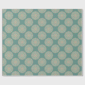 Retro Sage & Sand Verzierte florale Polka Dot Mand Geschenkpapier (Flach)