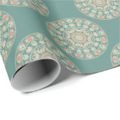 Retro Sage & Sand Verzierte florale Polka Dot Mand Geschenkpapier (Rolleneckpunkt)