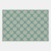 Retro Sage & Sand Verzierte florale Polka Dot Mand Geschenkpapier Set (Vorderseite 3)