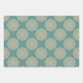 Retro Sage & Sand Verzierte florale Polka Dot Mand Geschenkpapier Set (Vorderseite)