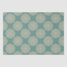 Retro Sage & Sand Verzierte florale Polka Dot Mand