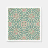 Retro Sage & Sand Verzierte Mandala Tile Entdeckun Serviette (Vorderseite)