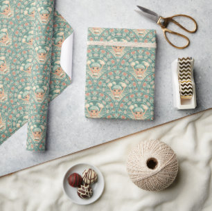 Retro-Sage- und Sand-Cheerleader-Mandala-Deco-Schu Geschenkpapier
