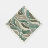 Retro-Sage-Wavy-Line-Servietten Serviette (Ecke)