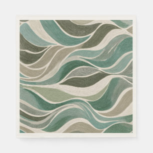 Retro-Sage-Wavy-Line-Servietten Serviette
