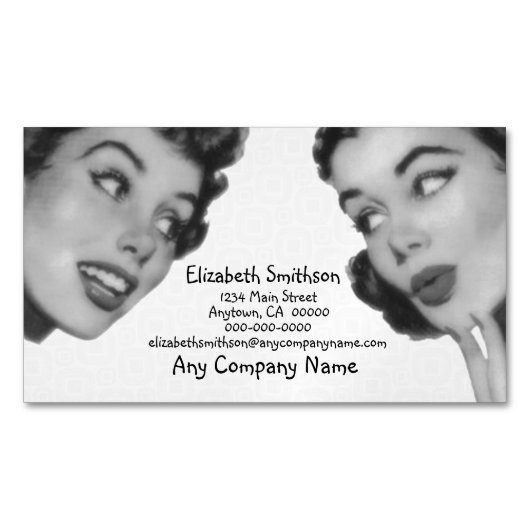 Retro sagen Sie Magnetische Visitenkarte (Vorderseite)